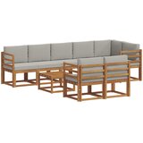  Set vanjskih sofa 9 kom. Prirodna i svijetlo siva | Eponuda.com