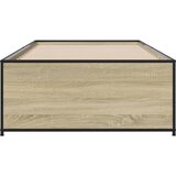  Okvir za krevet boja hrasta 100x200cm konstruirano drvo i metal Smeđa 100 x 200 cm | shoptok.hr