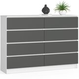 AKORD Komoda, 8 Predalov, Bela/Siva, (5000332163) | Shoptok.si