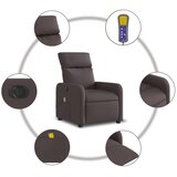  Električni masažni naslonjač od tkanine tamnosmeđi | shoptok.hr