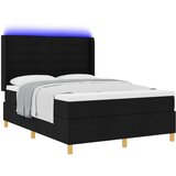 vidaXL Box Spring Postelja z Blazino & LED Črna 140x190 cm Tkanina, (22049352) | Shoptok.si