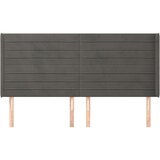  Vzglavje z ušesi temno sivo 203x16x118/128 cm žamet, (20737444) | Shoptok.si