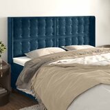  Uzglavlje s ušima tamnoplavo 203x16x118/128 cm baršunasto | shoptok.hr