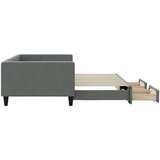 vidaXL Izvlečna dnevna postelja s predali temno siva 100x200 cm blago | Shoptok.si