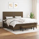 The Living Store Box spring postelja z vzmetnico temno rjav 200x200 cm blago - Box Spring Postelja, (21516175) Cene