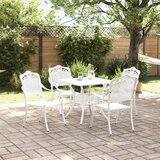  5-dijelni set za blagovanje u vrtu - bijeli liveni aluminij | shoptok.hr