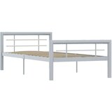  Posteljni okvir siv in bel kovinski 100x200 cm, (20606583) | Shoptok.si