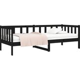  Dnevni ležaj crni 90 x 190 cm od masivne borovine | shoptok.hr