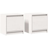 vidaXL Nočna omarica 2 kosa bela 40x30,5x40 cm trdna borovina | Shoptok.si