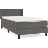 Box spring krevet s madracem tamnosivi 80 x 200 cm baršunasti | shoptok.hr