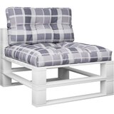  Jastuci za palete 2 kom sivi karirani od tkanine Šarena 70 x 70 x 12 cm | Shoptok.si