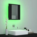 LED kupaonski ormarić s ogledalom crni 40x12x45 cm akrilni | shoptok.hr