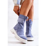 Kesi High zippered boots blue Nerisa