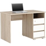 XORA pisalna miza leseni material bela, hrast sonoma | Shoptok.si