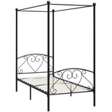  Okvir za krevet s nadstrešnicom crni metalni 120 x 200 cm | Eponuda.com