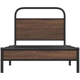  Posteljni okvir brez vzmetnice 107x203 cm rjavi hrast inž. les, (21609183) | Shoptok.si