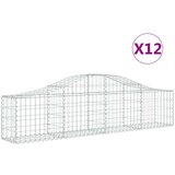  Obokane gabion košare 12 kosov 200x30x40/60 cm pocinkano železo, (20798876) | Shoptok.si