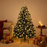  Umjetno božićno drvce zeleno s kuglicama 150 cm 150 LED lampica | shoptok.hr