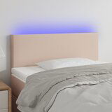 vidaXL LED posteljno vzglavje kapučino 100x5x78/88 cm umetno usnje Cene