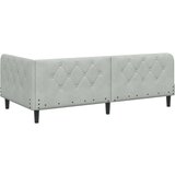 vidaXL Kotna postelja z vzmetnico Svetlo siva 90 x 190 cm Žamet | Shoptok.si