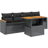 Maison Chic Seti vrtnega pohištva - Vrtna garnitura - Vrtni pohištvo set 5-delna z blazinami črn poli ratan, (21820934) | Shoptok.si