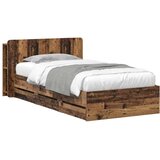  Okvir kreveta s pohranom s ladicama Staro drvo 80 x 200 cm | shoptok.hr