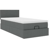 vidaXL Otomanski posteljni okvir z vzmetnico siv 80x200 cm blago | Shoptok.si
