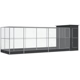  Kavez za ptice s produžetkom srebrni 623x203x216 cm čelični | shoptok.hr