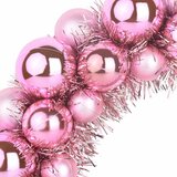  Vijenci s božićnim kuglicama 2 pcs Ružičasta 33 x 33 x 7 cm | shoptok.hr