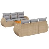  7-dijelni set vrtnih sofa od poliratana s jastucima bež 70 x 62 x 69 cm | shoptok.hr