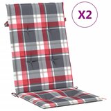  Jastuci za stolice 2 kom crveni karirani 120x50x3 cm od tkanine | shoptok.hr