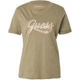 Guess Majica zlatna / kaki / bijela