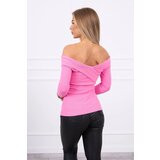 Kesi V-neck blouse navy beige light pink | shoptok.hr