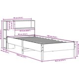 vidaXL Krevet s regalom za knjige bez madraca 90 x 190 cm od borovine | shoptok.hr