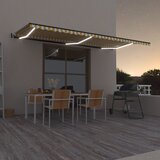 vidaXL Automatska tenda sa senzorom LED 600x350 cm žuto-bijela Cijene