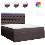  Krevet s oprugama i madracem tamnosmeđi 200x200 cm od tkanine | shoptok.hr