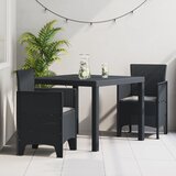 vidaXL Set za blagovanje u vrtu od 3 dijela s jastucima Antracit Poly Rattan | shoptok.hr