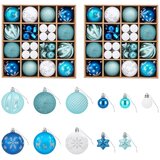  Set božićnih kuglica 88 kom. Tirkizna, tamnoplava i bijela | shoptok.hr