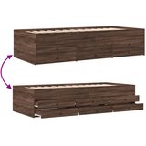  Dnevni krevet s ladicama bez madraca smeđa hrasta 75x190 cm | shoptok.hr