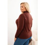 Kesi Włoski Women's Plus Size sweater made of viscose with a turtleneck brown | Shoptok.si