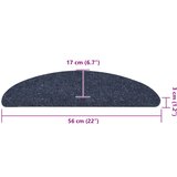 Prostirke za stepenice samoljepljive 10 kom 56x17x3 cm plave poluokrugle | shoptok.hr