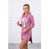 Kesi marka niezdefiniowana Dress with longer back and colorful print dark pink Cijene