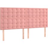 Maison Chic Posteljno vzglavje - Vzglavna omarica 4 kosa roza 90x5x78/88 cm žamet, (22076948) Cene