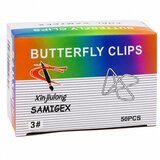  Metal Butterfly Cross Clips for Office Documents 28 mm 50 pcs. | Shoptok.si