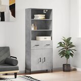 The Living Store Visoka komoda betonsko siva 69,5x34x180 cm inženirski les - Visoka Omara, (21429218) | Shoptok.si