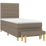 Krevet s oprugama i madracem smeđesivi 80x200 cm od tkanine | shoptok.hr