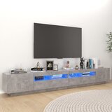 vidaXL TV omarica z LED lučkami betonsko siva 260x35x40 cm Cene