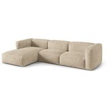 Micadoni Bež in kremno bela kotna sedežna garnitura iz tkanine bouclé (levi kot) Martina – Home | Shoptok.si
