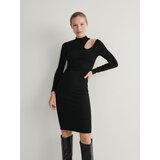 Reserved midi obleka iz džersija - črna | Shoptok.si