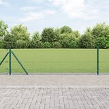 vidaXL varjena žična ograja s 13 stebrički Zelena 0.4x50 m Jeklena u